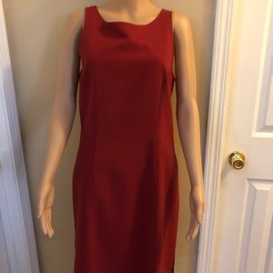 “R” Burnt Red Sheath Dress, Fully Lined, 10